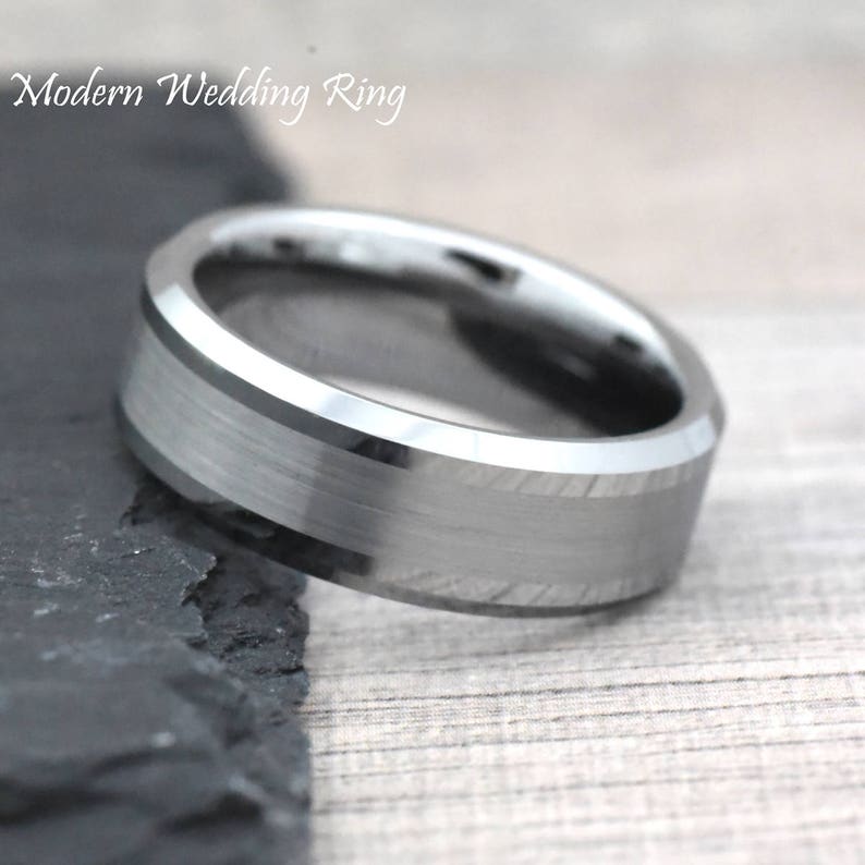 Personalized Custom Engraved Men/'s Tungsten Wedding Anniversary Band Ring
