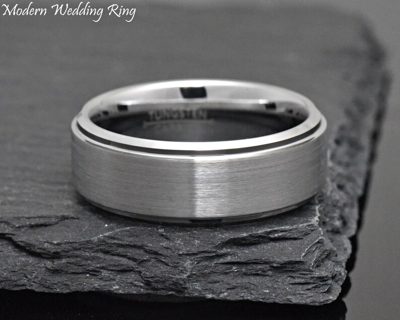 Mens Promise Ring, Promise Ring Mens, Promise Ring for Him, Tungsten Wedding Band Mens, His Promise Ring, Promise Ring for Him, Gift Idea image 2