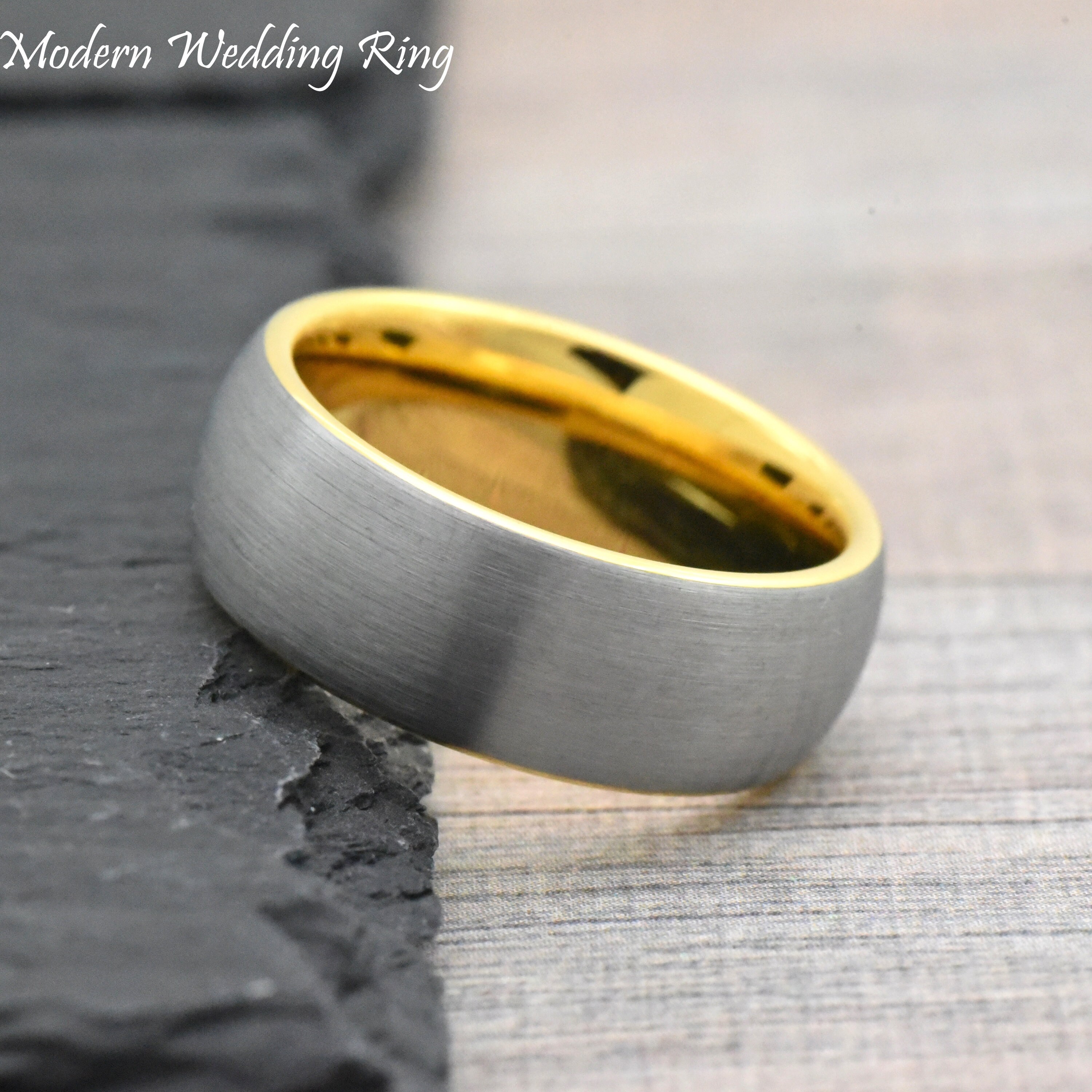 Mens Wedding Ring, Tungsten Wedding Band Mens, Personalized Promise ...