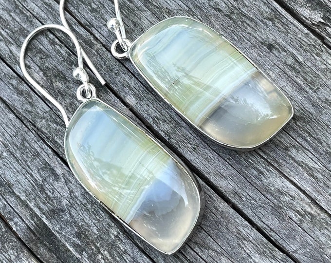925 silver earrings with a boho style green agate gift for women