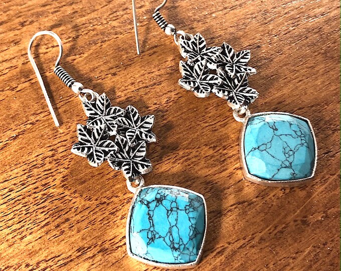 925 silver earrings and blue jasper