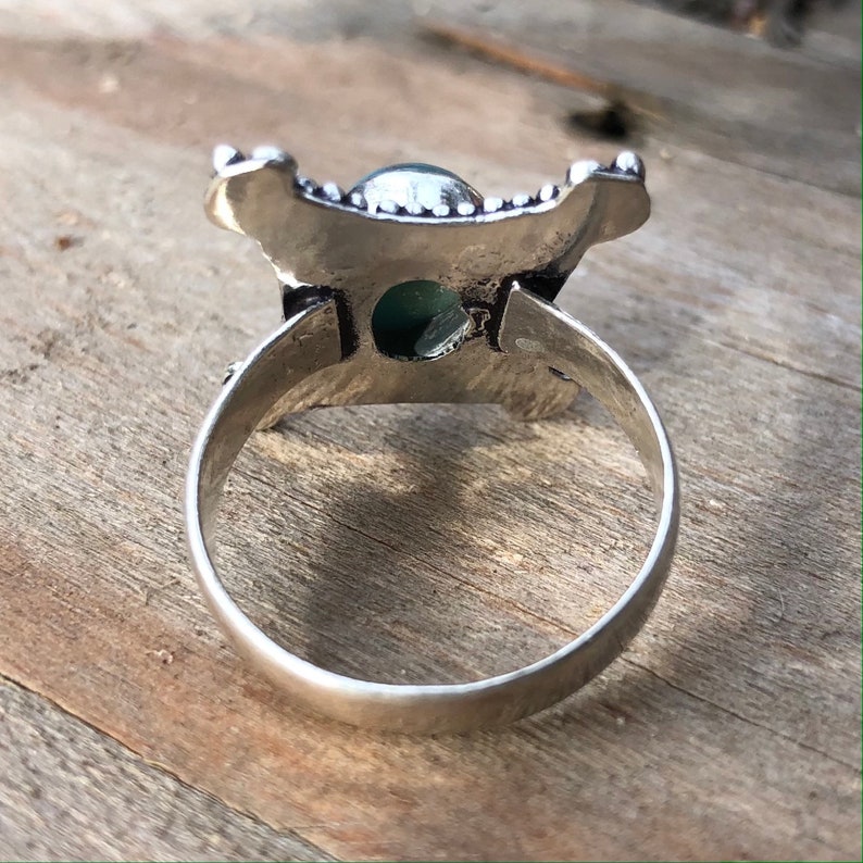 . Silver ring 925 and larimar size 60 size 9 US