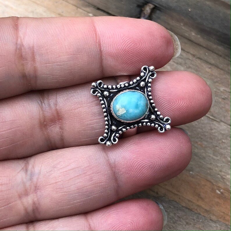 . Silver ring 925 and larimar size 60 size 9 US