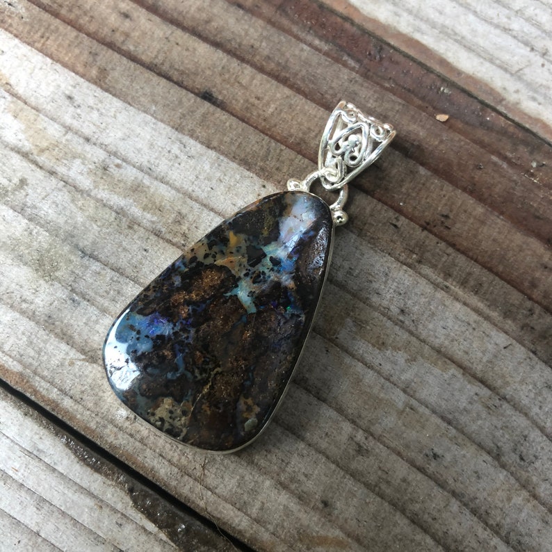 925 silver pendant and natural Australian boulder opal