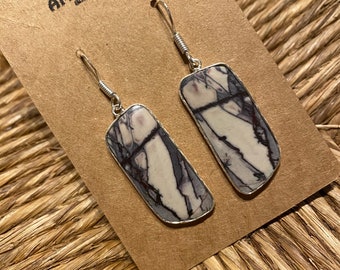 925 silver earrings, Maligano jasper earrings, boho chic style earrings, natural stone earrings