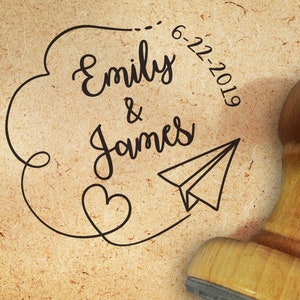 BRUILOFT STEMPEL, Bruiloft Stempel, Bruiloft Detail, Bruiloft Stempels, Gepersonaliseerde Papieren Vliegtuig Rubberstempel, Aangepaste Stempel, Huwelijksstempel, Tampon