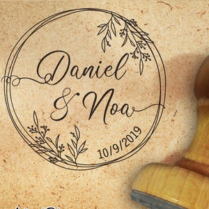 Stempel HOCHZEIT Namen mit Datum, Stempel Hochzeit Einladung personalisiert, Hochzeitseinladung, Personalisierte Stempel zur Hochzeit