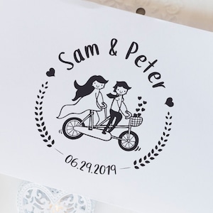 MARIAGE Custom SEAL, Timbres de mariage, Custom Cuño, Tandem, Tampon Mariage, Mariage Timbri, Timbre de mariage, Stempel Hochzeit image 1