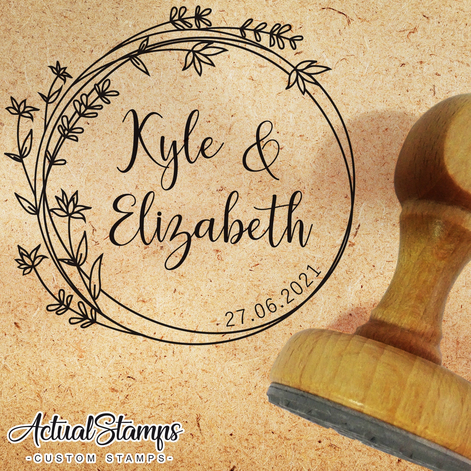 Custom Wedding Stamps, WEDDING STAMP Laurel, Customize Stamp, Wedding  invitation