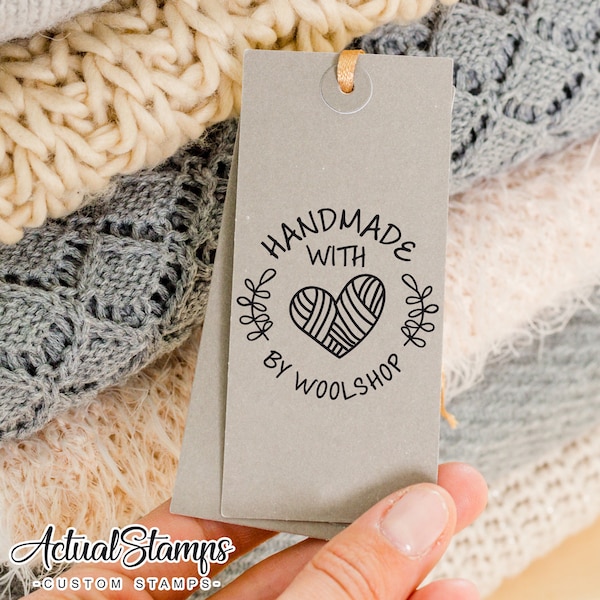 Custom Made With Love Stamp, Rubber Stamp, Handmade By Stamp, Personalised Hand Made With Love By Stamps, Personalised Stamp, HANDMADE