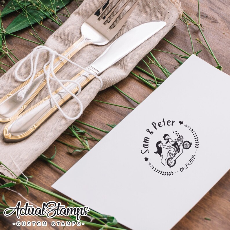 MARIAGE Custom SEAL, Timbres de mariage, Custom Cuño, Tandem, Tampon Mariage, Mariage Timbri, Timbre de mariage, Stempel Hochzeit image 6