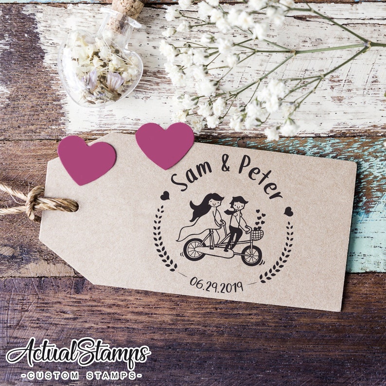 MARIAGE Custom SEAL, Timbres de mariage, Custom Cuño, Tandem, Tampon Mariage, Mariage Timbri, Timbre de mariage, Stempel Hochzeit image 4