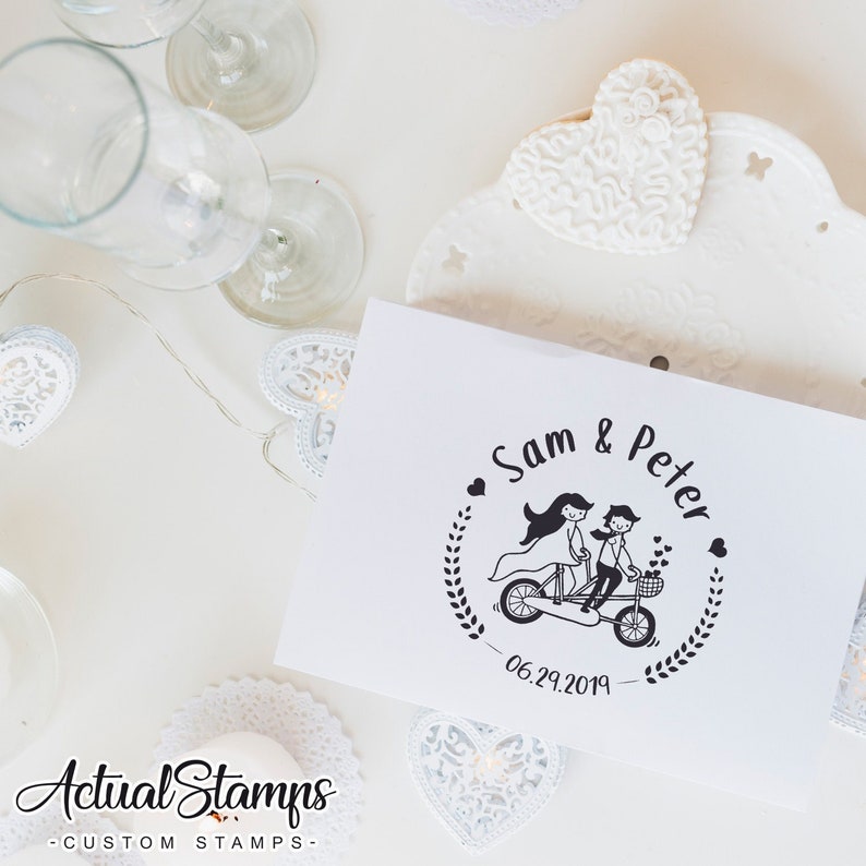 MARIAGE Custom SEAL, Timbres de mariage, Custom Cuño, Tandem, Tampon Mariage, Mariage Timbri, Timbre de mariage, Stempel Hochzeit image 1