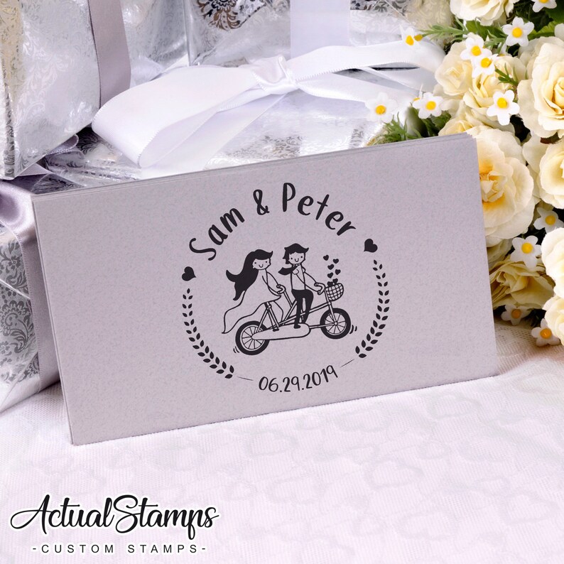 MARIAGE Custom SEAL, Timbres de mariage, Custom Cuño, Tandem, Tampon Mariage, Mariage Timbri, Timbre de mariage, Stempel Hochzeit image 8