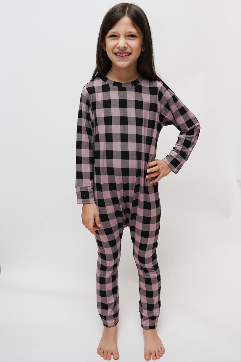 KIDS Festive Plaid Romper Pink Plaid