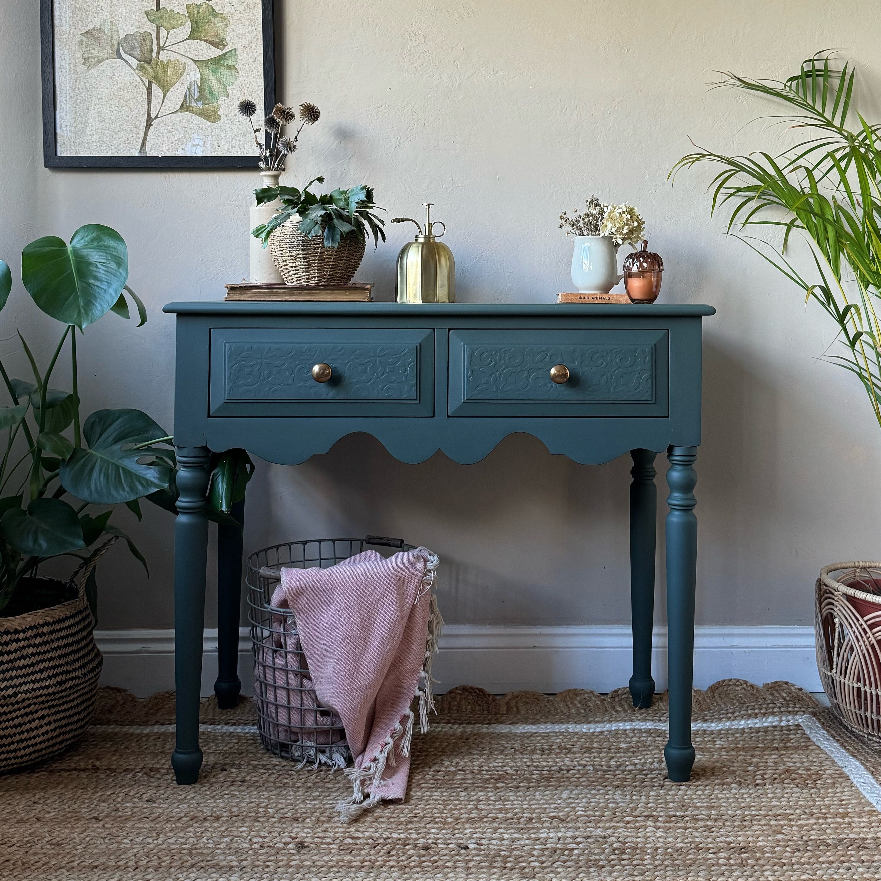 Solid pine console on sale table