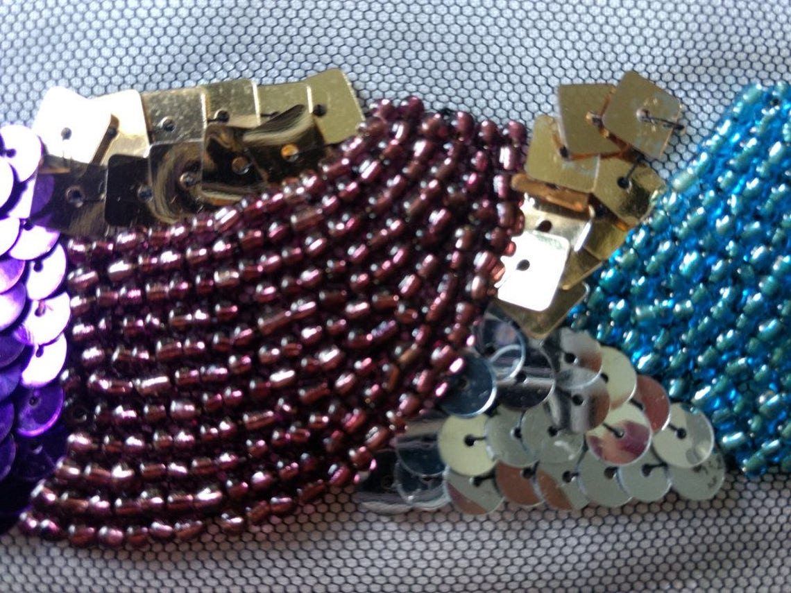 Multi Beaded Trim Multi Color Sewing Trim 18 Long Etsy