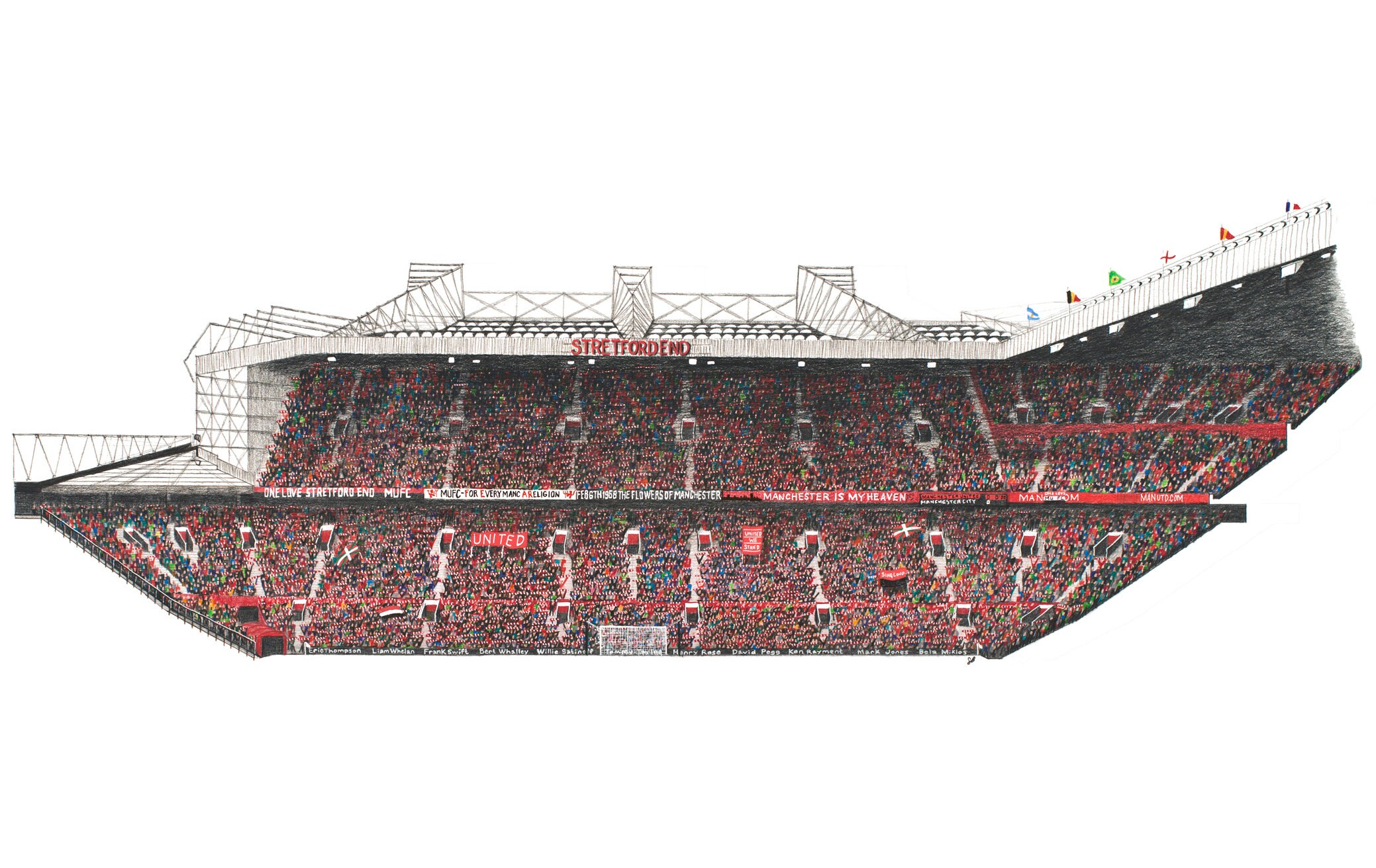 THE STRETFORD END Old Trafford Home of Manchester United Etsy Ireland