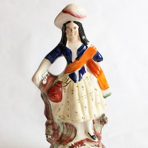 Antique Staffordshire Flatback Figure, Antique Staffordshire Flatback Ornaments