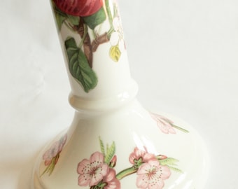 Candelabro de manzana y flor del Jardín Botánico de Portmeirion, Portmeirion vintage, candelabro de porcelana vintage, jarrón del Jardín Botánico vintage
