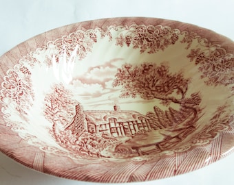 Churchill 'The Georgian Collection' Red and White Transferware Serving Bowl