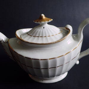 Antique White and Gold Teapot