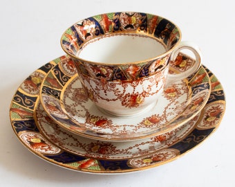 Burgess Bros. Longton Carlisle Ware Teacup Trio, Vintage Teatime, Edwardian China