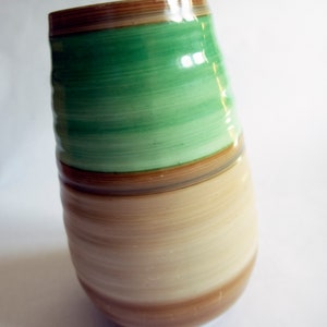 Shelley Harmony Ware Green and Brown Banded Vase, Art Deco Vase, Shelley Art Deco