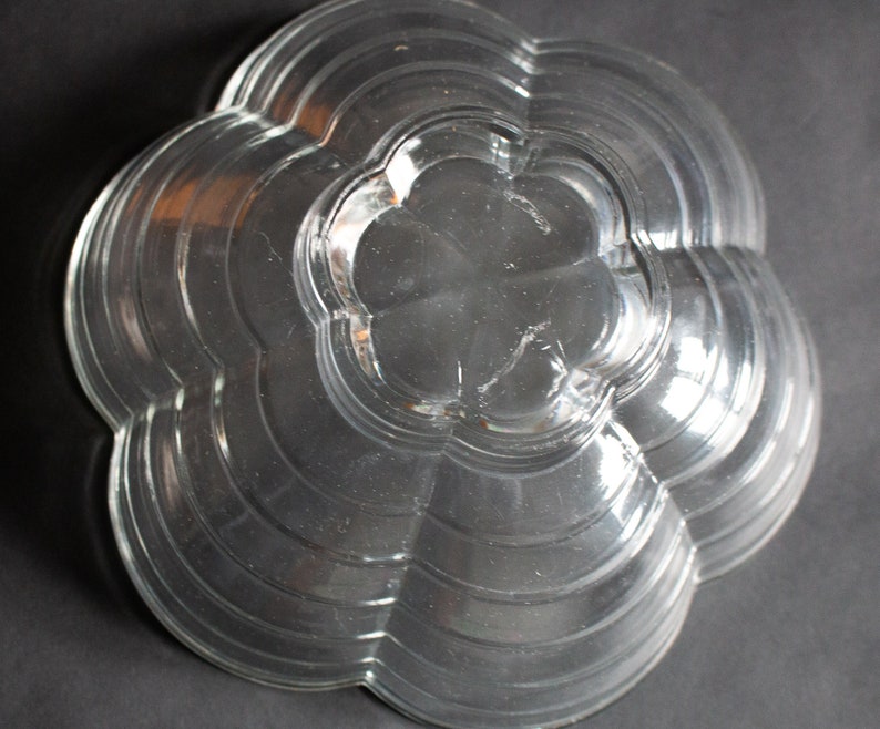 Vintage Pressed Glass Serving Bowl, Retro Glass Fruit Bowls, Vintage Glass Bowls image 5