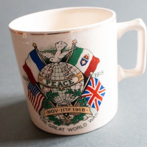 World War One Commemorative Peace Mug, Vintage Mugs, Antique WW1 Memoribilia