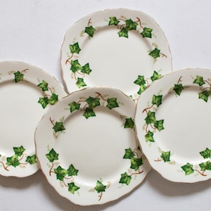 Colclough Bone China &#39;Ivy Leaf&#39; 15,2 cm Beilagenteller (4), Colclough Porzellan, Vintage Teatime