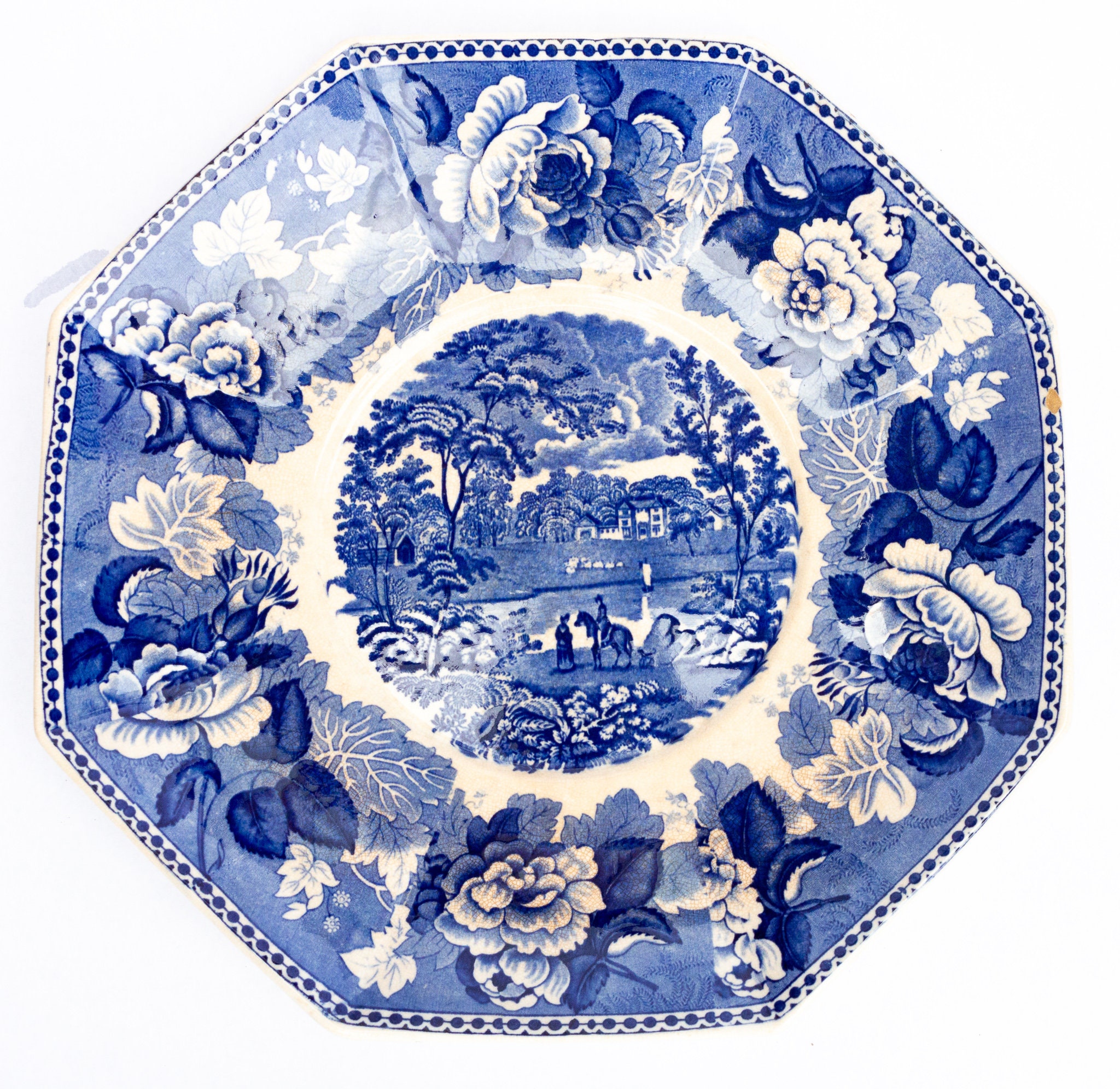 ウェッジウッド ランドスケープ ブルー＆ホワイト トランスファー