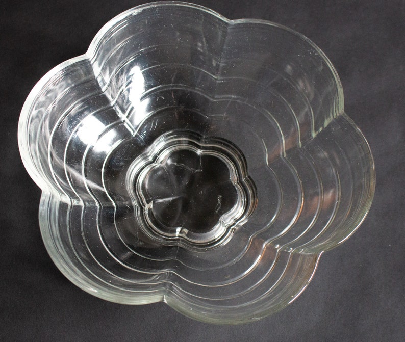 Vintage Pressed Glass Serving Bowl, Retro Glass Fruit Bowls, Vintage Glass Bowls image 4