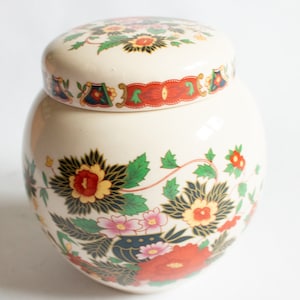 Vintage Sadler Burslem Ginger Jar with Floral Detail, Vintage Ginger Jars