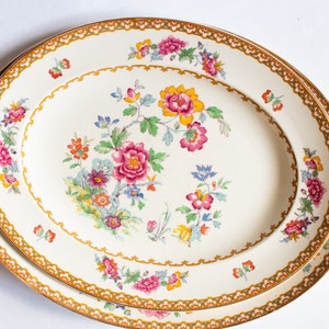 Vintage A. J. Wilkinson Royal Staffordshire Pottery 'Shalimar' Small Graduated Serving Plates (2), Vintage Serving Plates