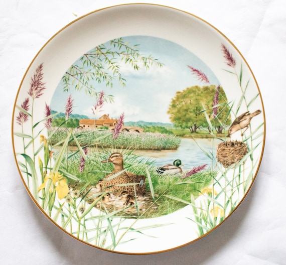 Royal Worcester Porcelain 'july Beside the River' Months of the