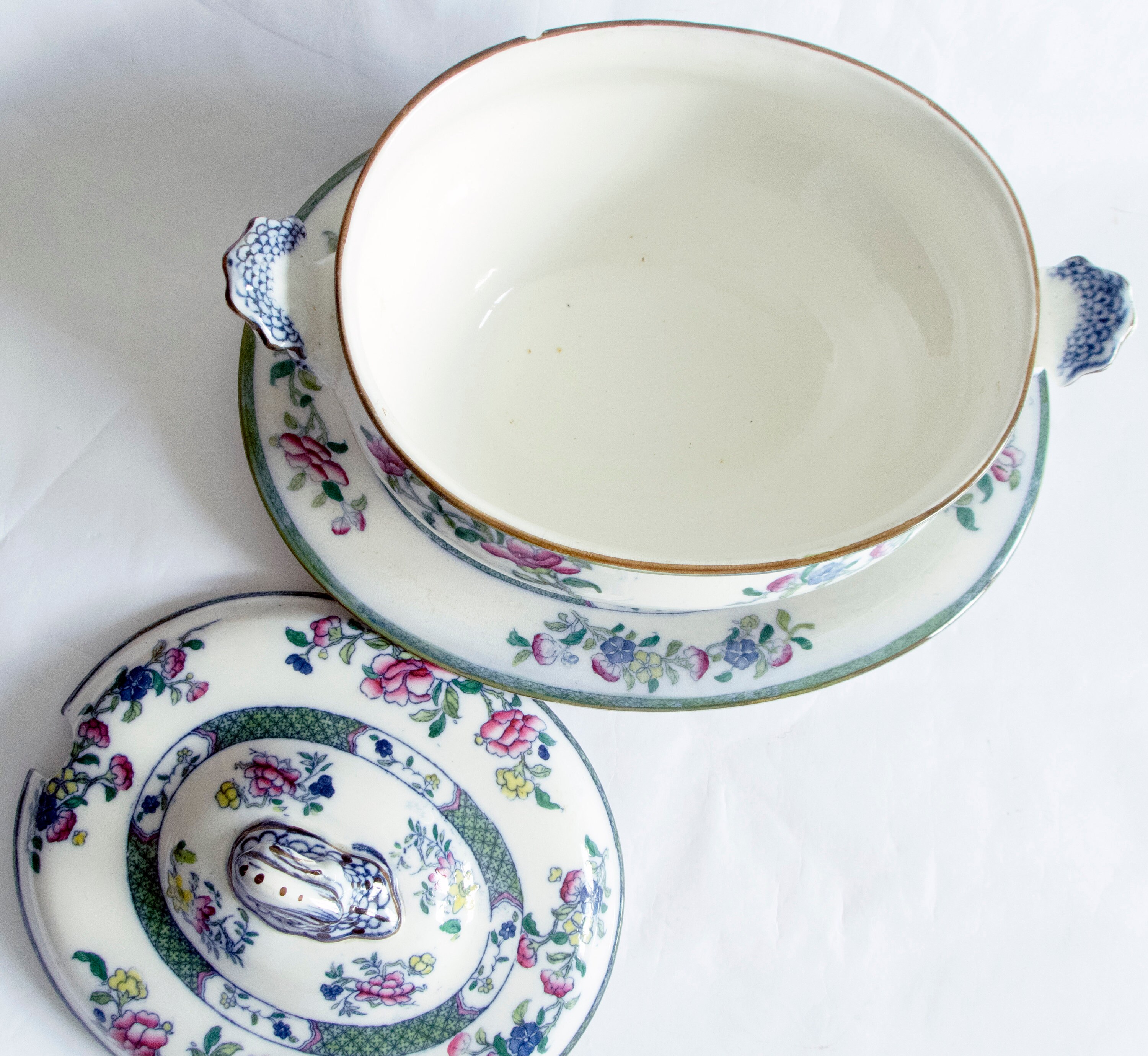 Antique Serving Dish Tureen Bisto England 'orient' Etsy