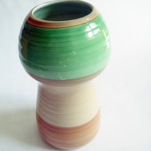 Shelley Harmony Ware Green and Brown Banded Vase, Art Deco Vase, Shelley Art Deco