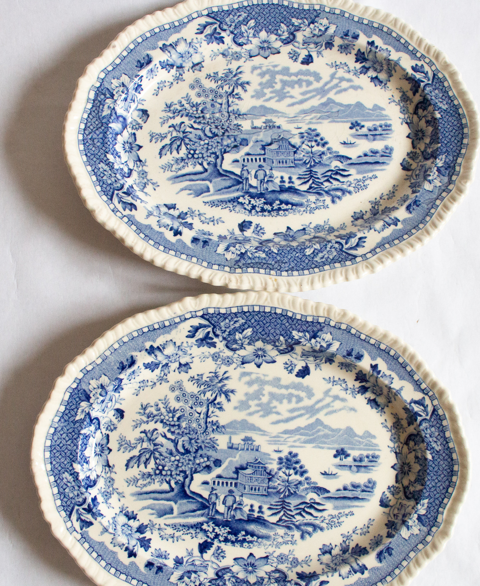 Vintage Woods Burslem England 'seaforth' Blue and White