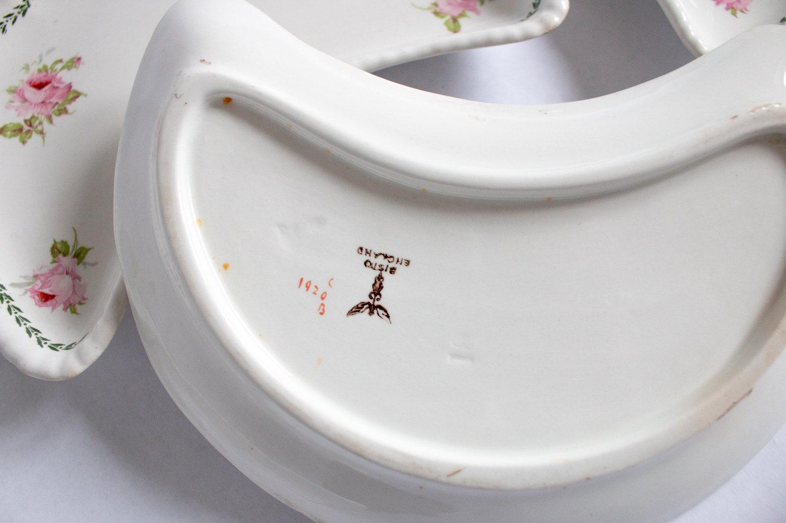 Bisto England Floral Rose Pattern Crescent Dishes 4 Serving Etsy