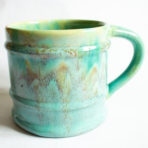 Art Deco Green Dripware Devonmoor England Tankard or Mug, Art Deco Interiors, Vintage Art Deco Walls, Devonmoor Pottery