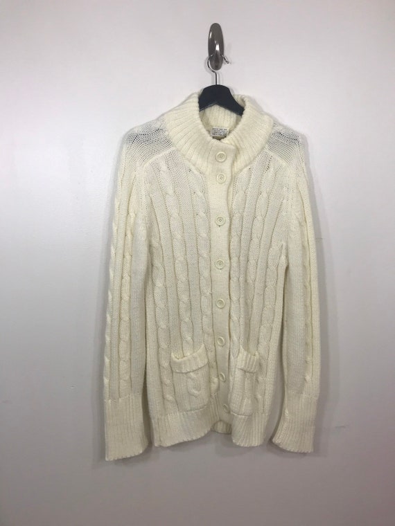 cable knit cardigan sweater