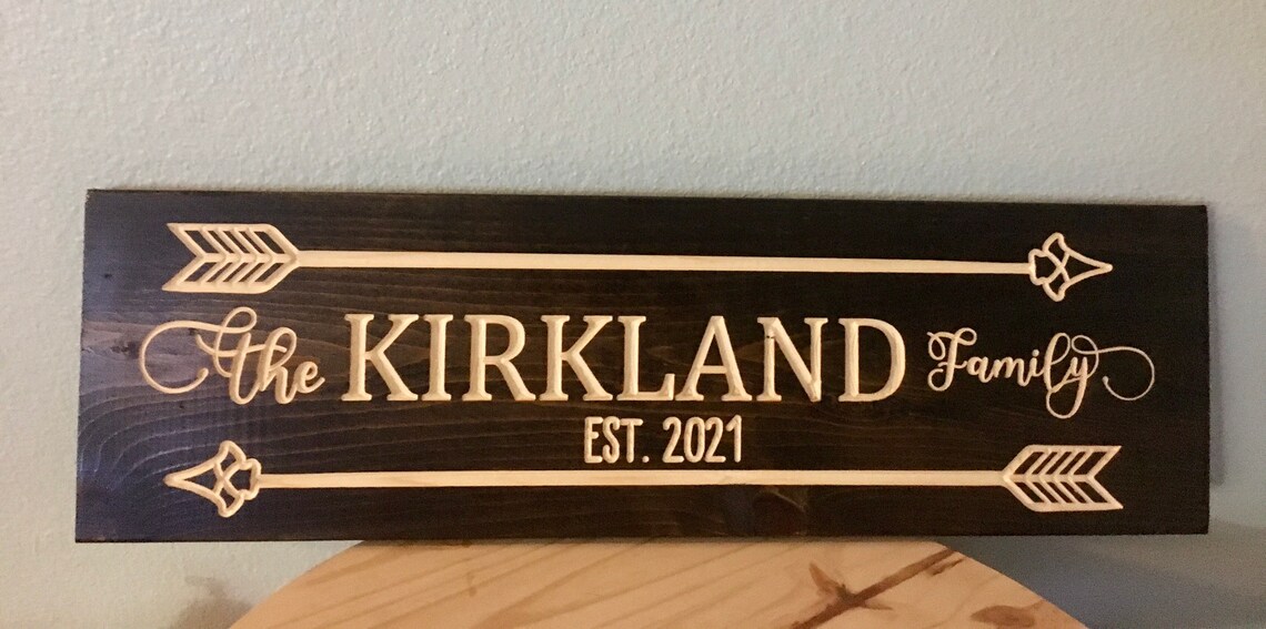Custom CNC Carved Family Name Sign Personalized Family Name Etsy
