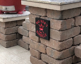 Personalized Barbecue Sign with Name for Outdoor Kitchen or Patio