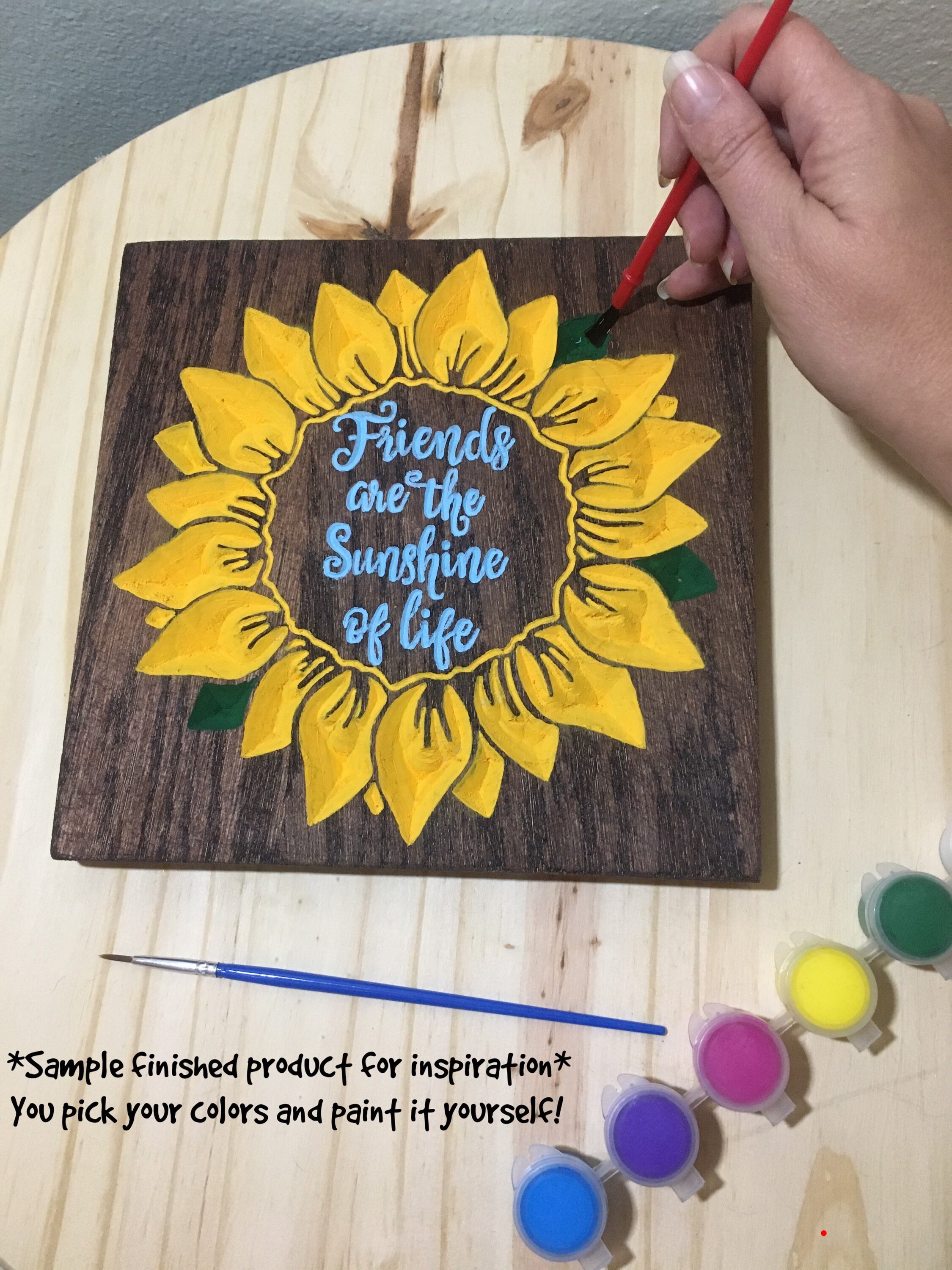 DIY Kit Sunflower Wood Sign Paint Craft Kit Adult Friend Etsy