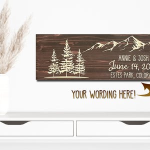 Custom Mountain Cabin Sign - CNC Carved Wood with Pine Trees & Personalized Text