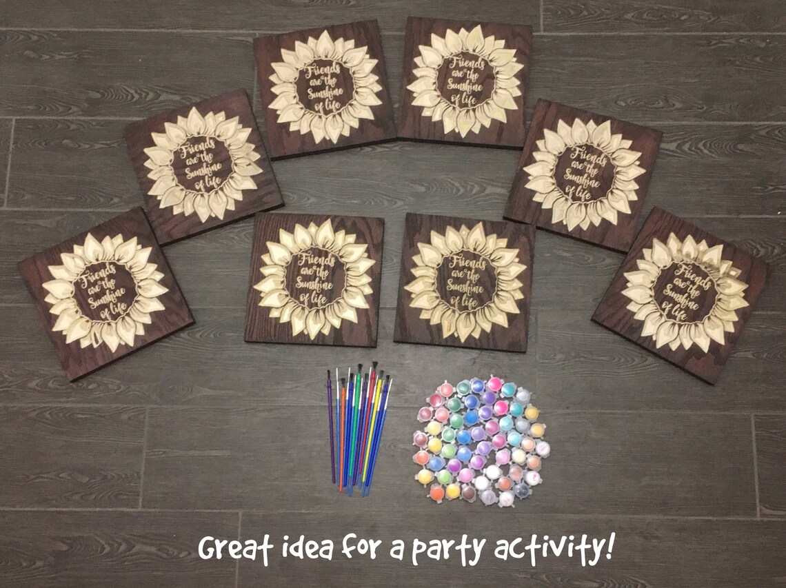 DIY Kit Sunflower Wood Sign Paint Craft Kit Adult Friend Etsy