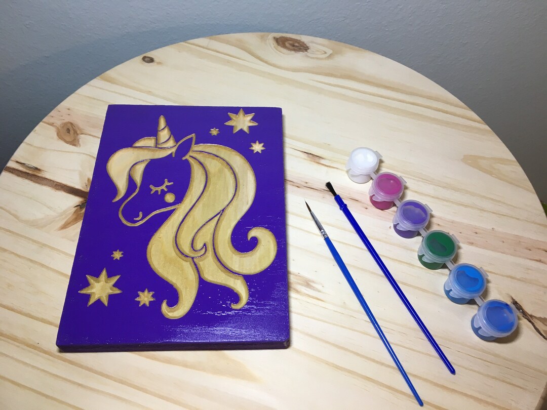 DIY Kit Unicorn Wood Sign Paint Craft Kit Adult Craft Kit Etsy