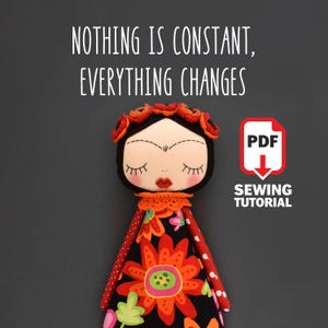 フレダ人形の縫製チュートリアル - ステップバイステップのワークショップ - 写真、ビデオ、パターン - DIY布人形PDF