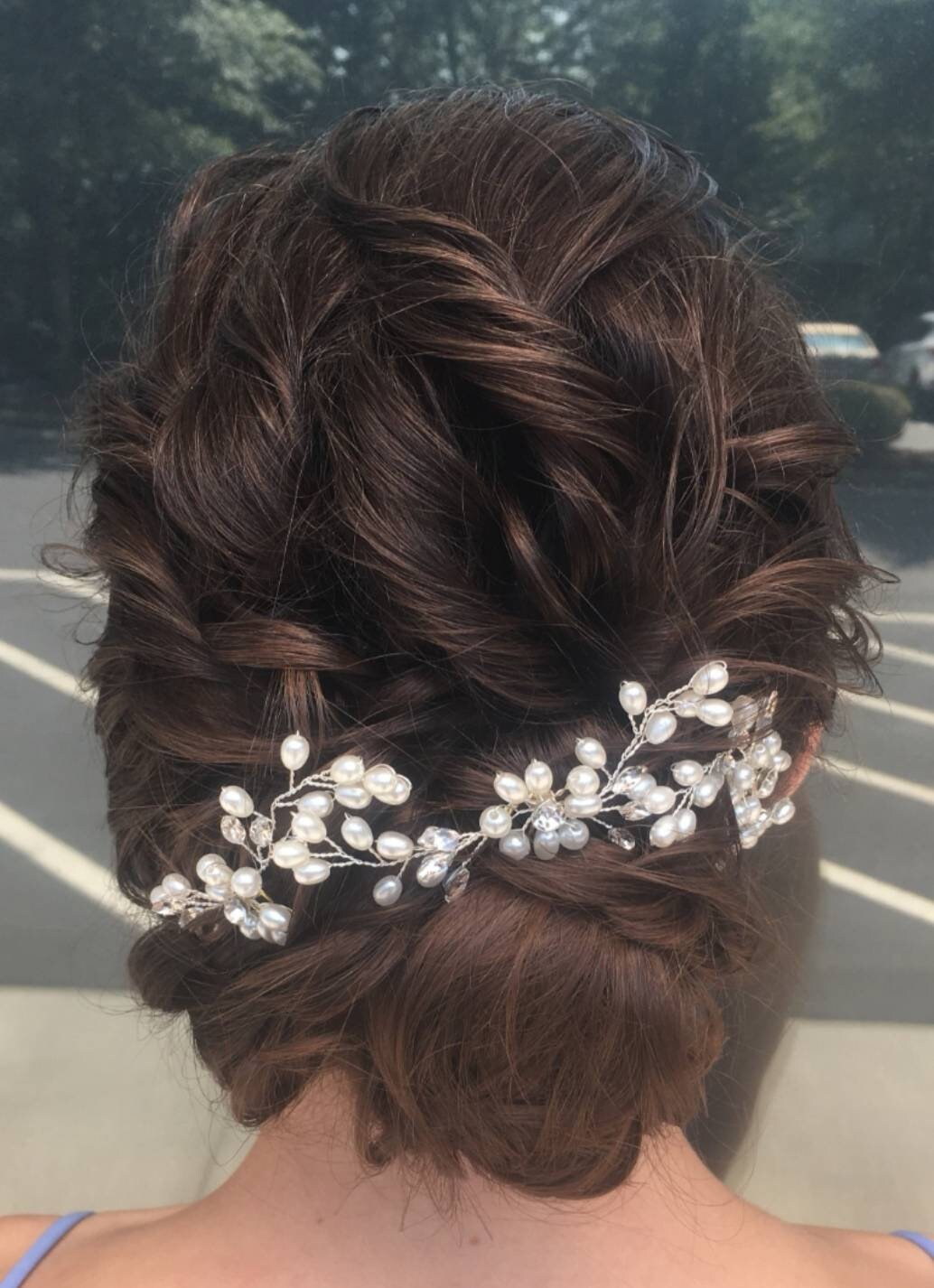 Pearls Wedding Hair Vintage Crystal Bridal Accessories Hair Etsy